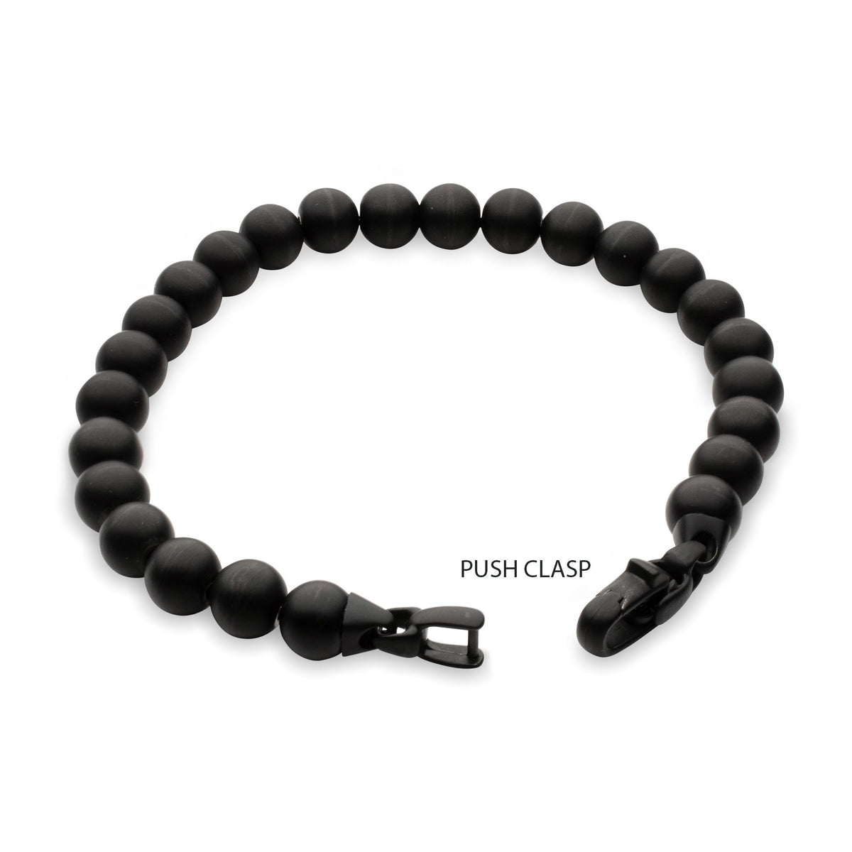 8mm Matte Black IP Steel Bead Bracelet