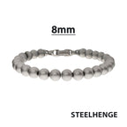 8mm Matte Steel Bead Bracelet