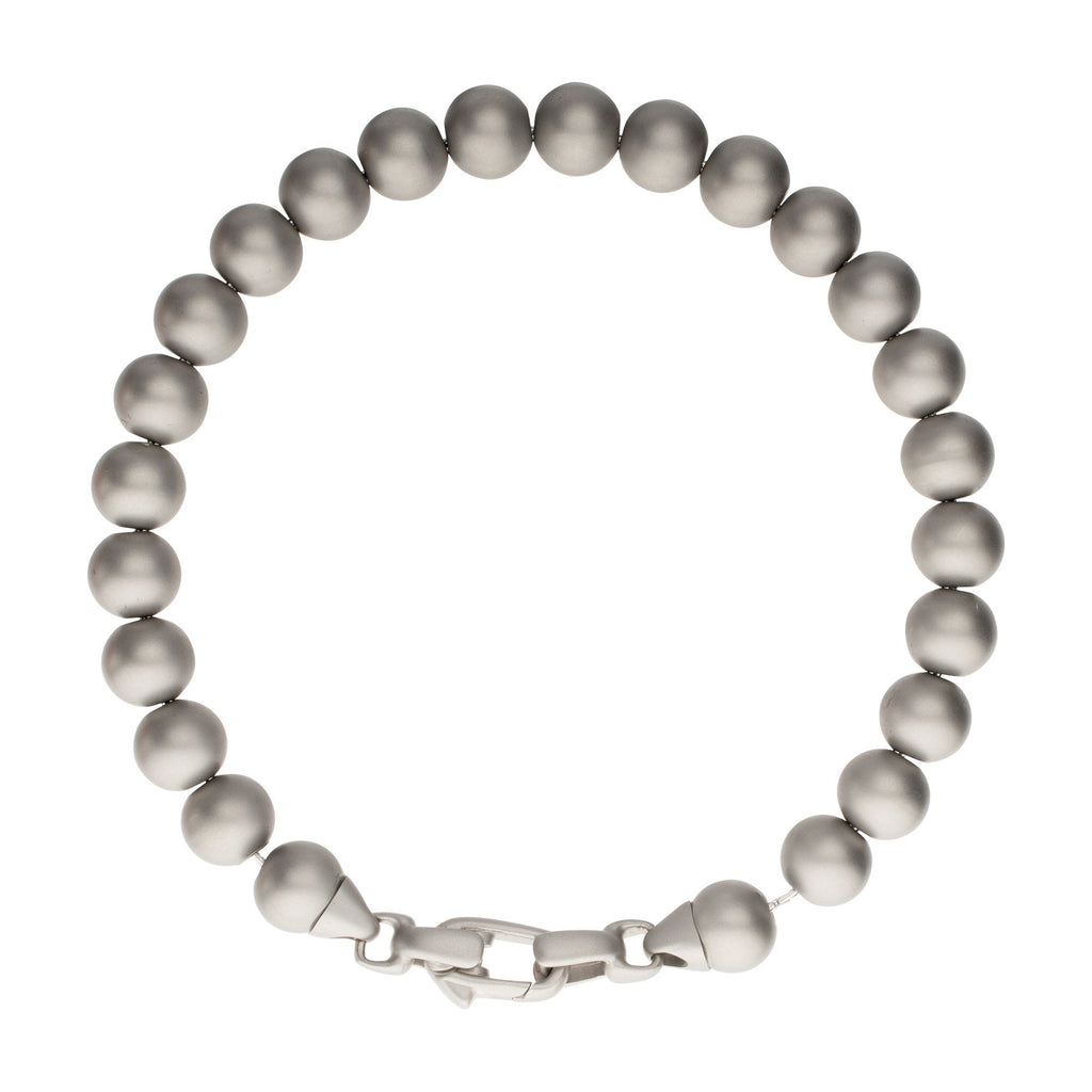 8mm Matte Steel Bead Bracelet