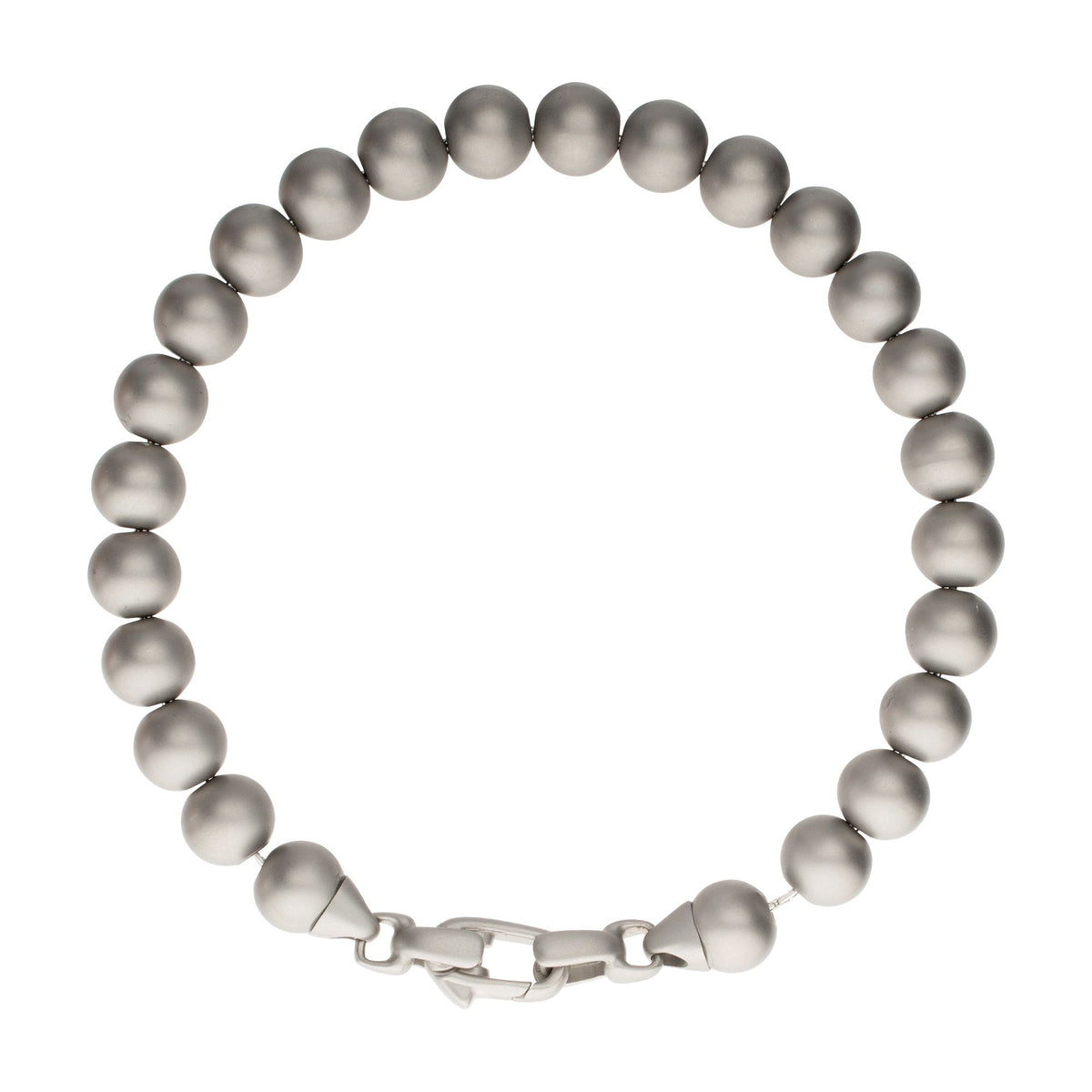 8mm Matte Steel Bead Bracelet
