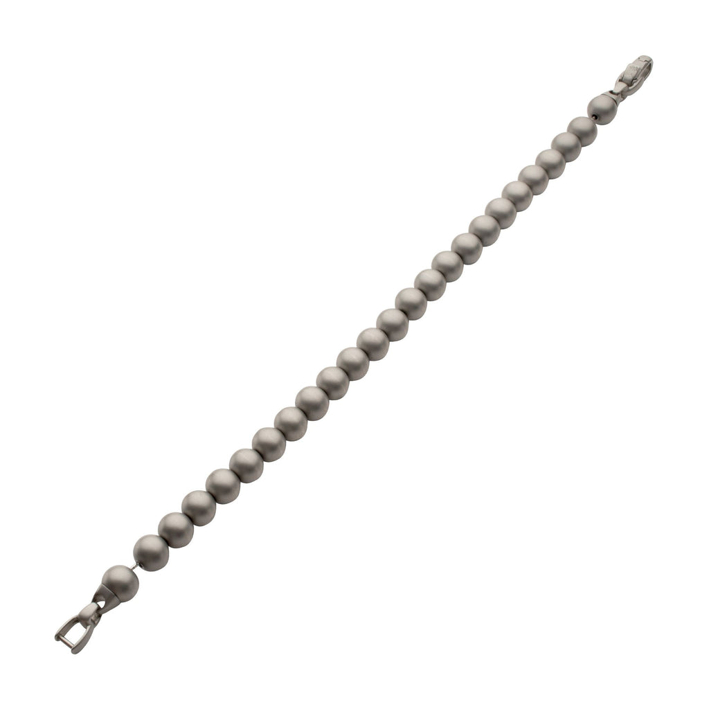 8mm Matte Steel Bead Bracelet