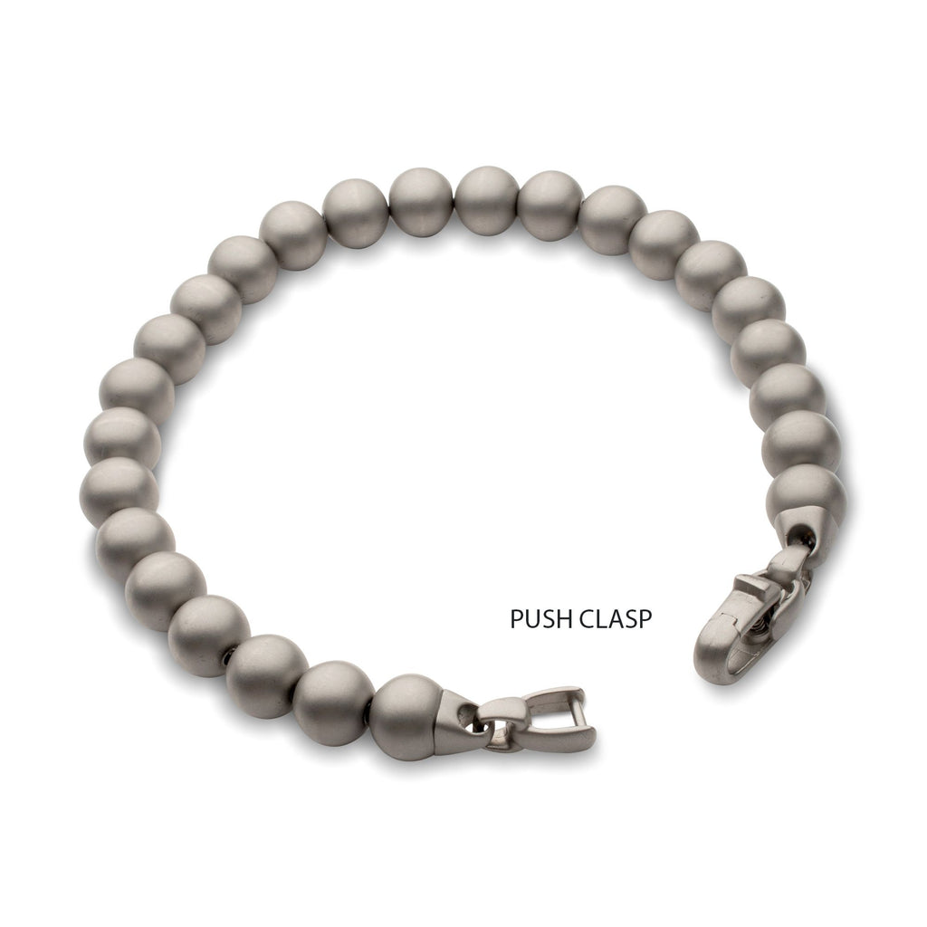 8mm Matte Steel Bead Bracelet