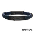 Blue Leather With Black Ip Anchor Bracelet (brlba1mk)