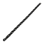 8mm Matte Finish Black IP Stainless Steel Faceted Interlock Link Chain Bracelet with 1mm Black Spinel