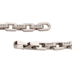 8mm Matte Finish Stainless Steel Faceted Interlock Link Chain Bracelet with 1mm Black Spinel