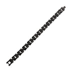 Black IP Steel with Matte Finish Pyramid Stud Pattern & High Polished Finish Link Bracelet