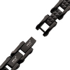 Black IP Steel with Matte Finish Pyramid Stud Pattern & High Polished Finish Link Bracelet