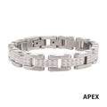 Stainless Steel Matte Finish Pyramid Stud Pattern Link Bracelet
