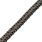 Allegiance Stainless Steel Bracelets with Brown Wax Cord binding 2 Antique Brushed Foxtail Links (brswirb010mbn)