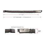 Allegiance Stainless Steel Bracelets with Brown Wax Cord binding 2 Antique Brushed Foxtail Links (brswirb010mbn)
