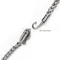 Polished Steel Wheat Chain With Fishbone On Hook Clasp Bracelet