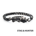 Gun Metal Plated Wheat Chain With Fishbone On Hook Clasp Bracelet