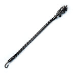 Gun Metal Plated Wheat Chain With Fishbone On Hook Clasp Bracelet
