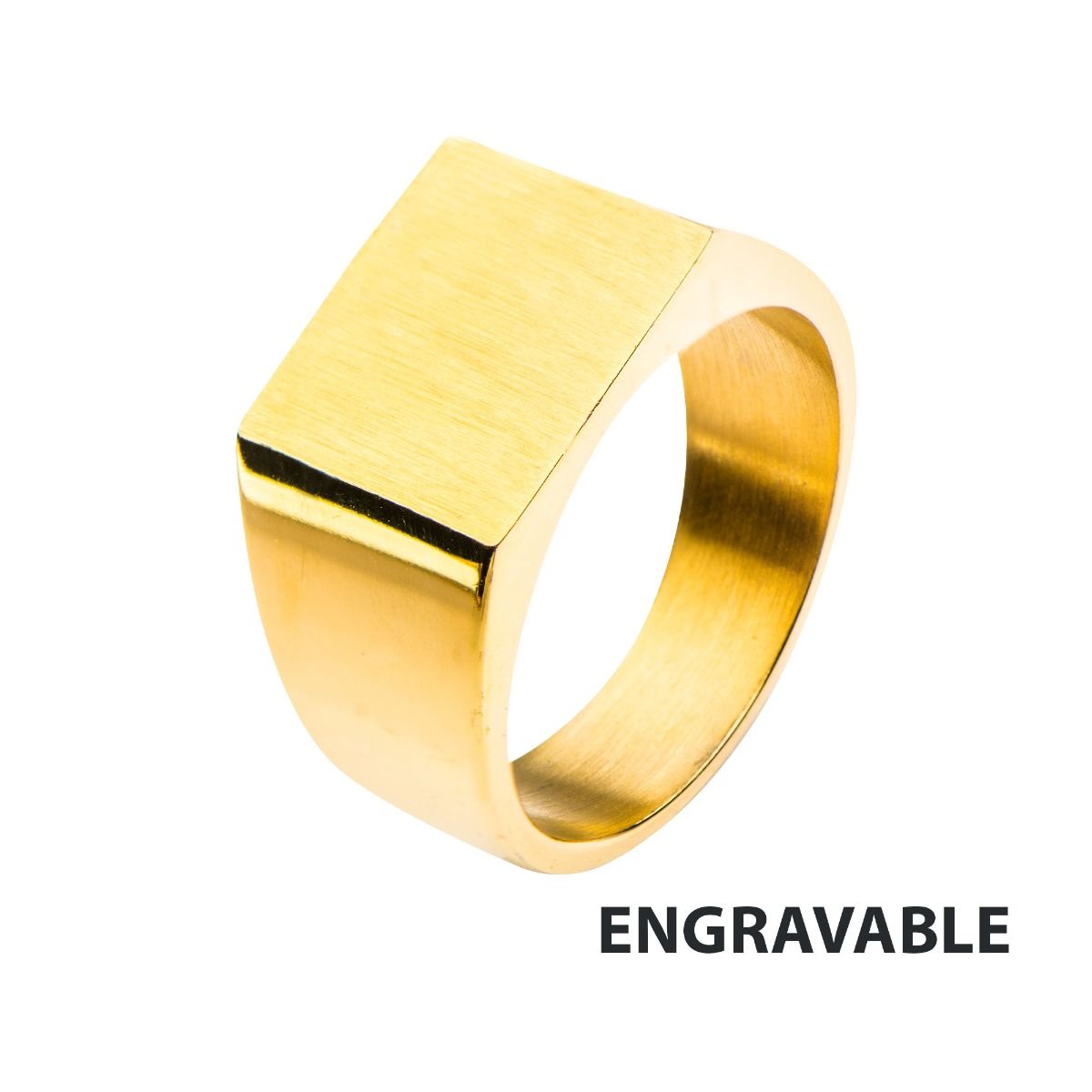 Gold Plated Engravable Polished Ring (fr19980g)