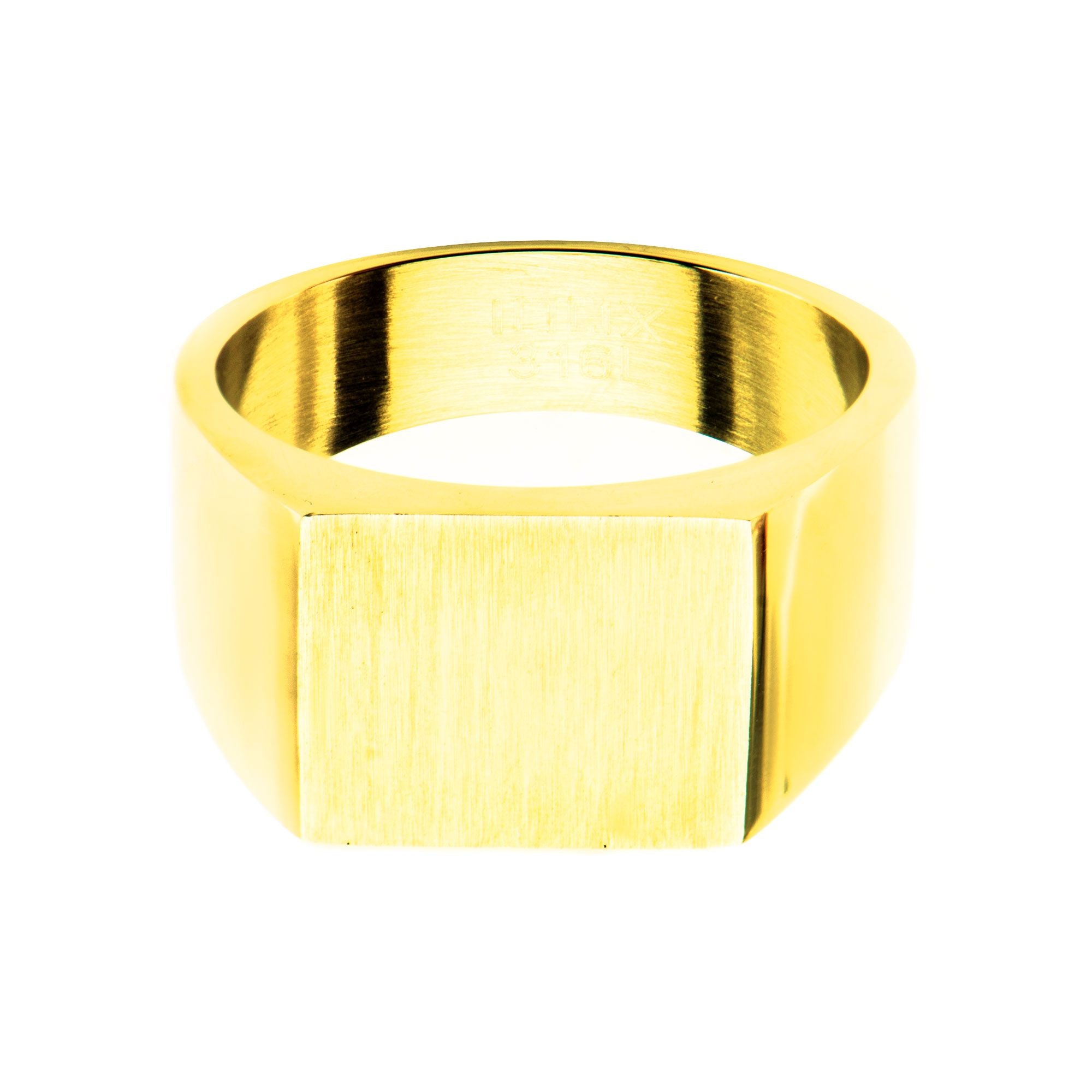 Gold Plated Engravable Polished Ring (fr19980g)