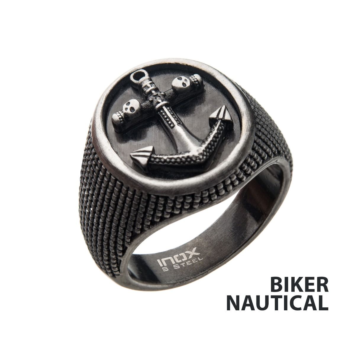 Antiqued Steel Anchor Ring (fr22986)