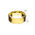8mm Matte Stainless Steel Gold Ip Beveled Ring (fr23648gp)