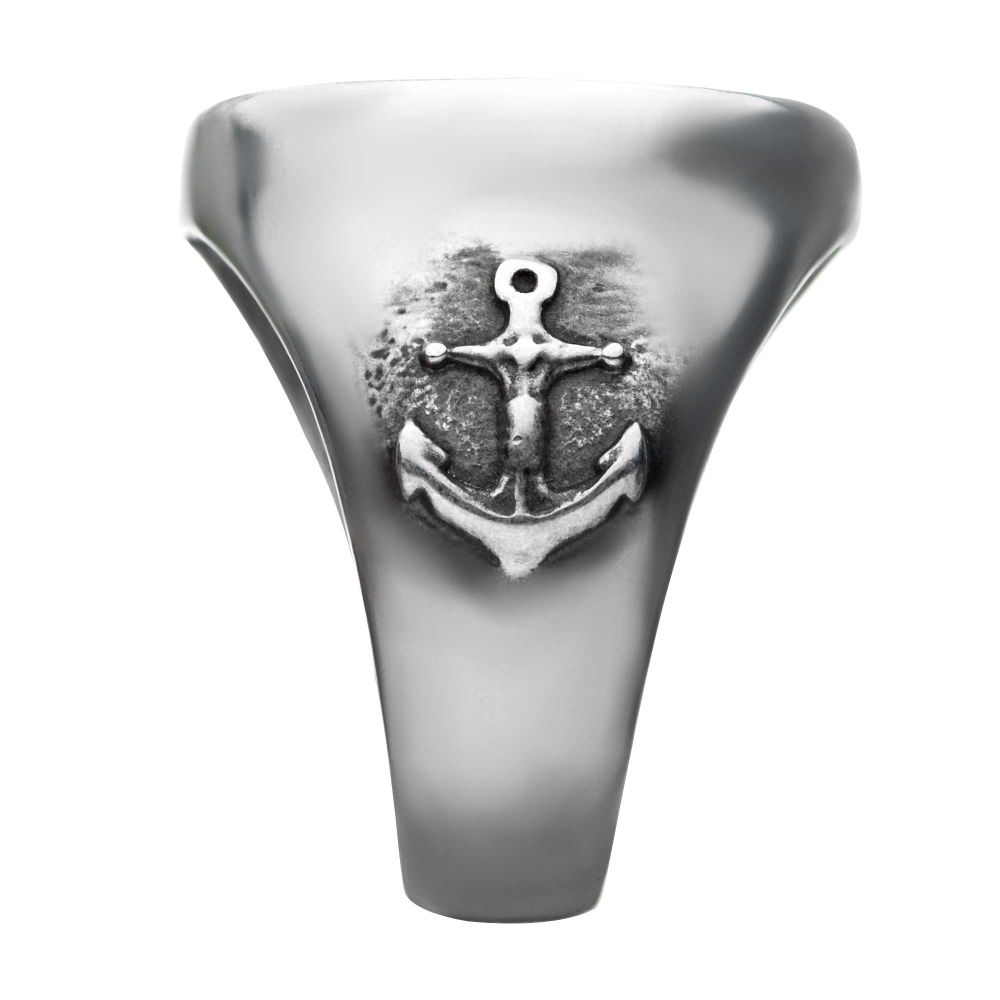 Steel Finish With Compass And Vintage Anchor Rings