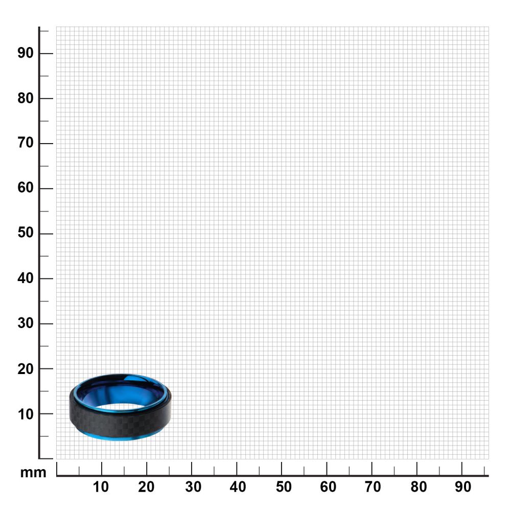 Blue Plated And Solid Carbon Fiber Ring
