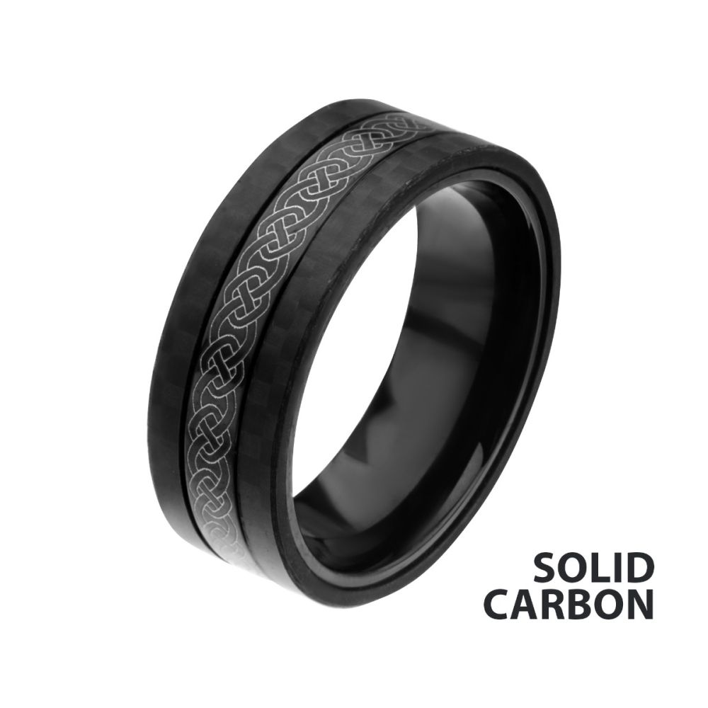 Center Celtic Design With Solid Carbon Fiber Ring