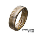 Damascus 7mm Matte Gold Plated Band Ring