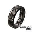 Damascus 7mm Matte Black Plated Band Ring (frdms991mk)
