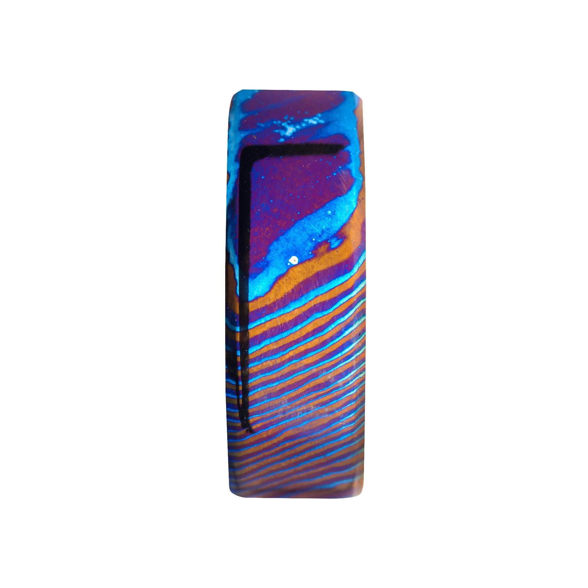 Woodgrain Pattern Mokume Gane Inlay Titanium Ring (frmgt126)