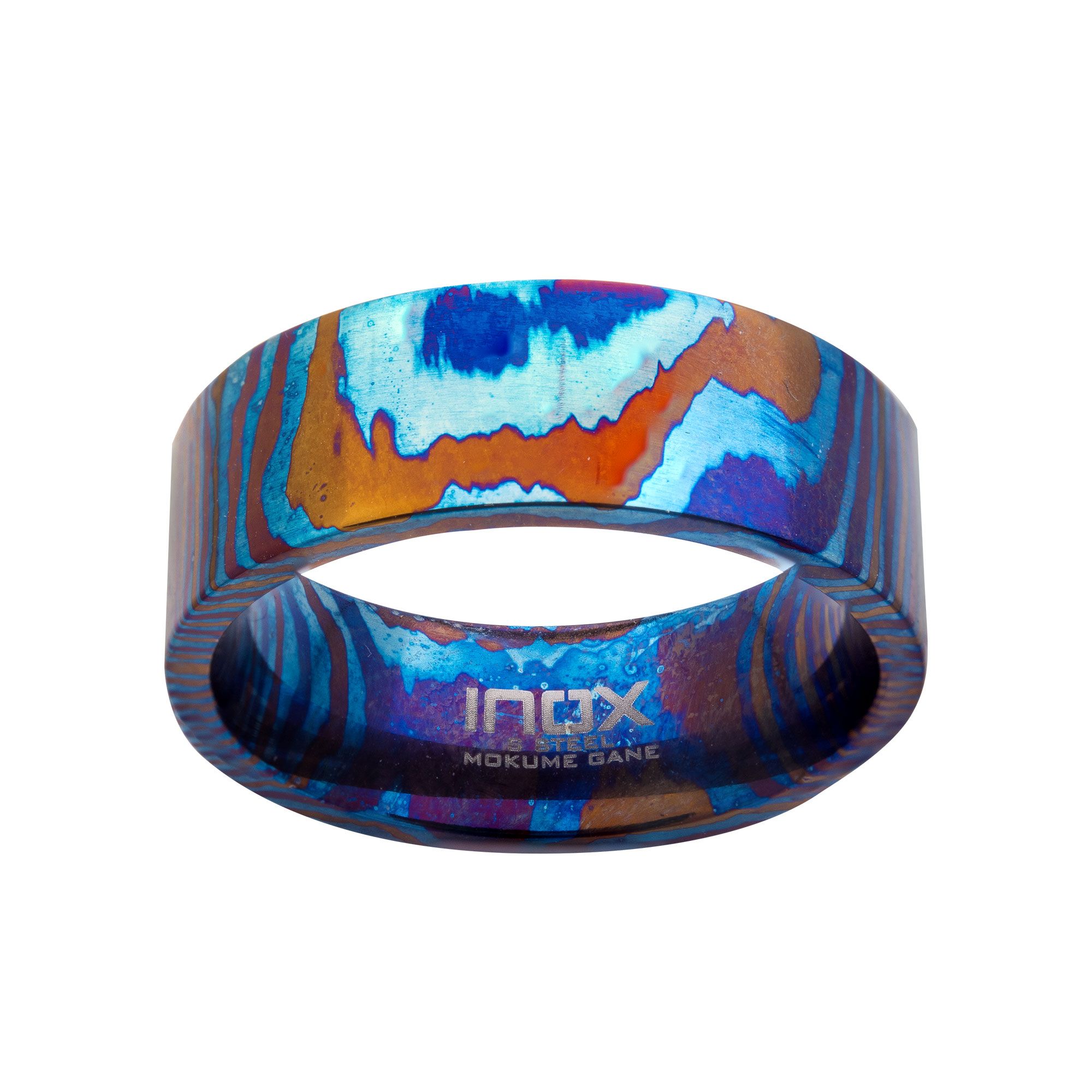 Raindrop Pattern Mokume Gane Inlay Titanium Ring (frmgt129)