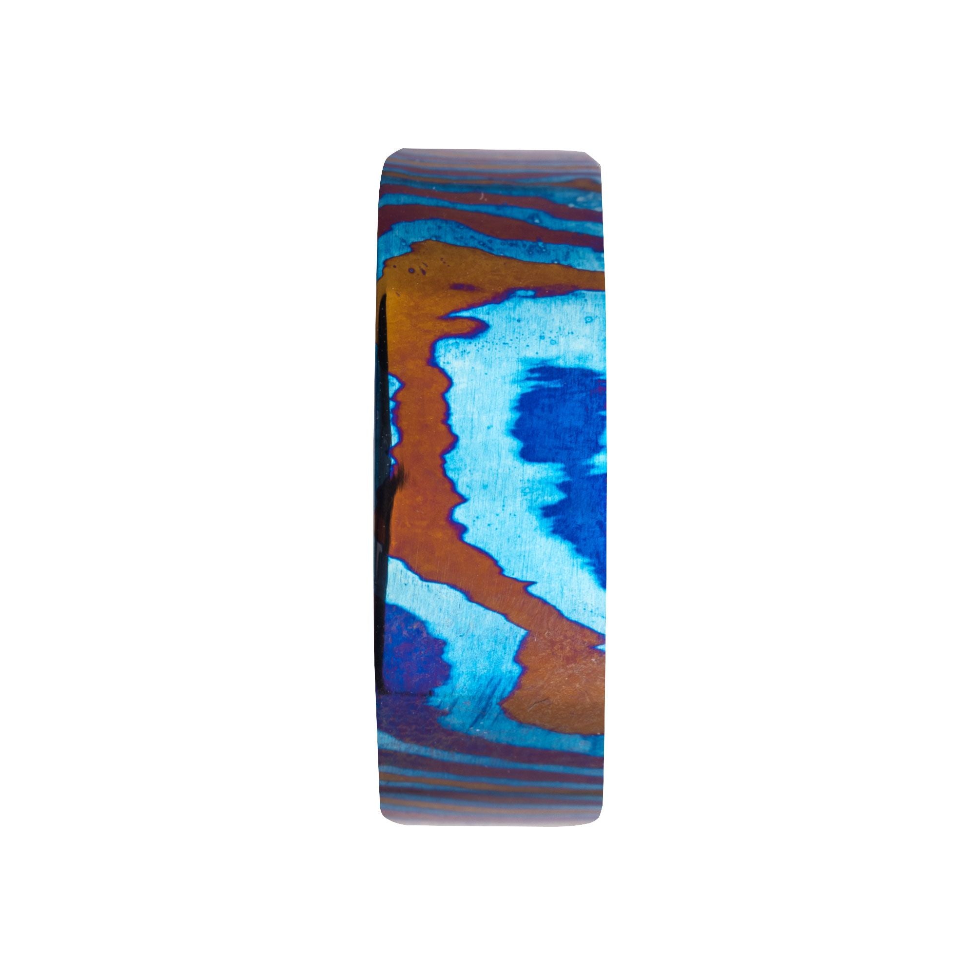 Raindrop Pattern Mokume Gane Inlay Titanium Ring (frmgt129)
