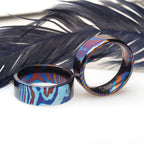 Raindrop Pattern Mokume Gane Inlay Titanium Ring (frmgt129)