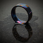 Raindrop Pattern Mokume Gane Inlay Titanium Ring (frmgt129)