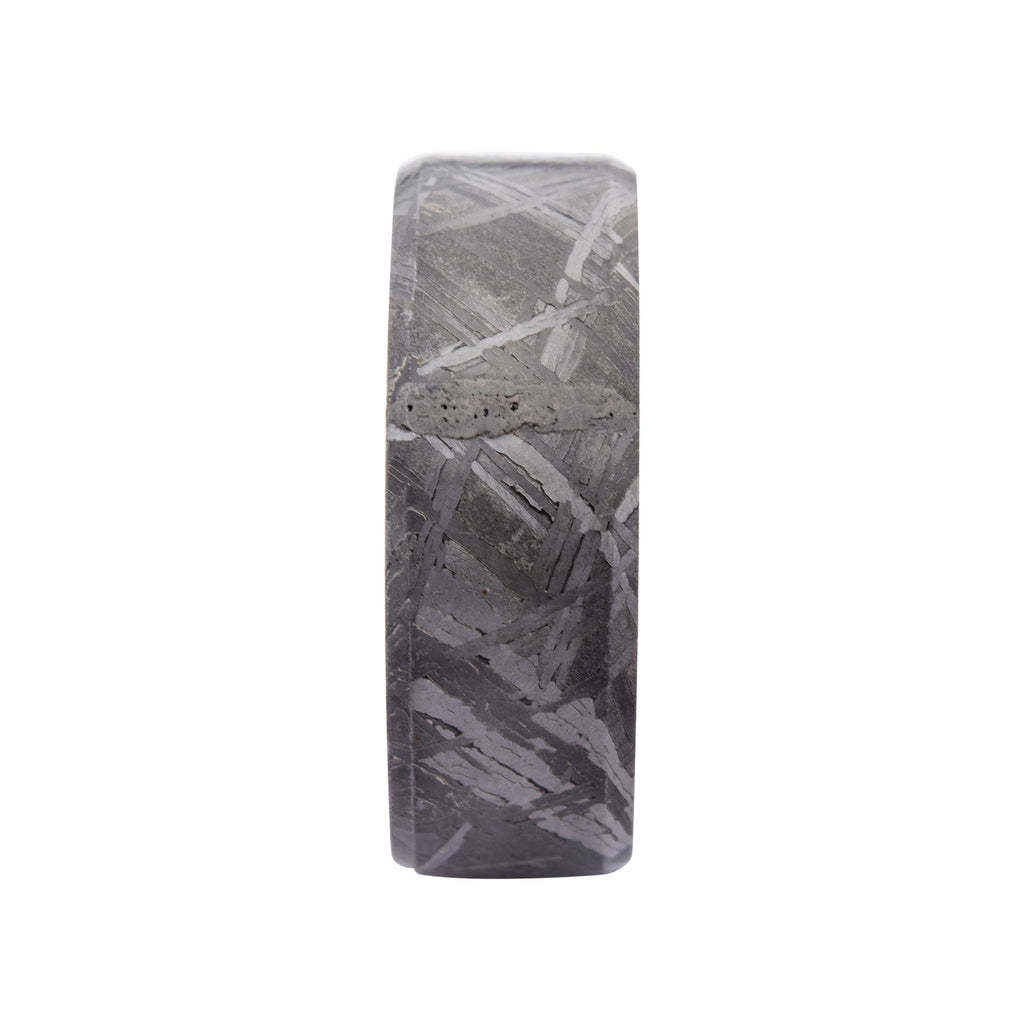 Solid Meteorite Inlay Black Ip Ring (frmt1226k)