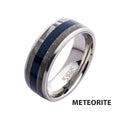 Lapis Lazuli Meteorite Inlay Steel Ring (frmt1371)