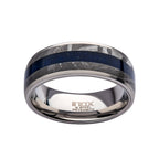 Lapis Lazuli Meteorite Inlay Steel Ring (frmt1371)