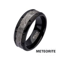 Meteorite Inlay Black Ip Notch Ring (frmt1372k)