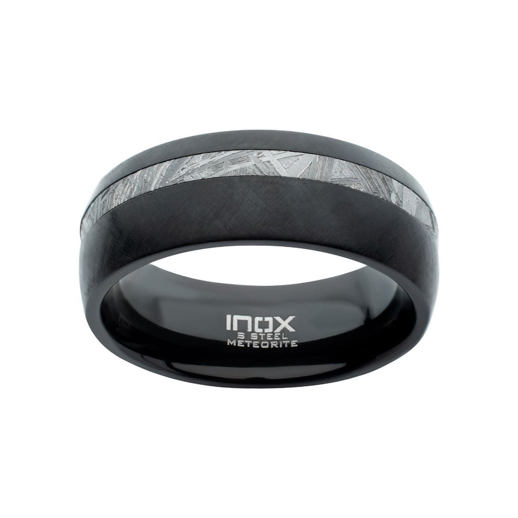 2mm Meteorite Inlay Black Ip Ring (frmt1376k)