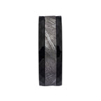 4mm Meteorite Inlay Black Ip Hammered Ring (frmt1379k)