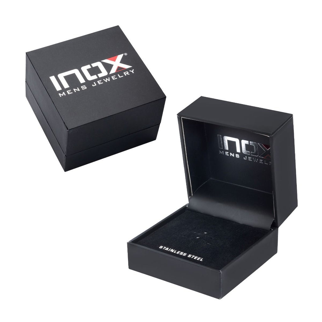 4mm Meteorite Inlay Black Ip Hammered Ring (frmt1379k)