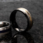 Gold Ip Meteorite Inlay Black Ip Ring (frmt1386k)