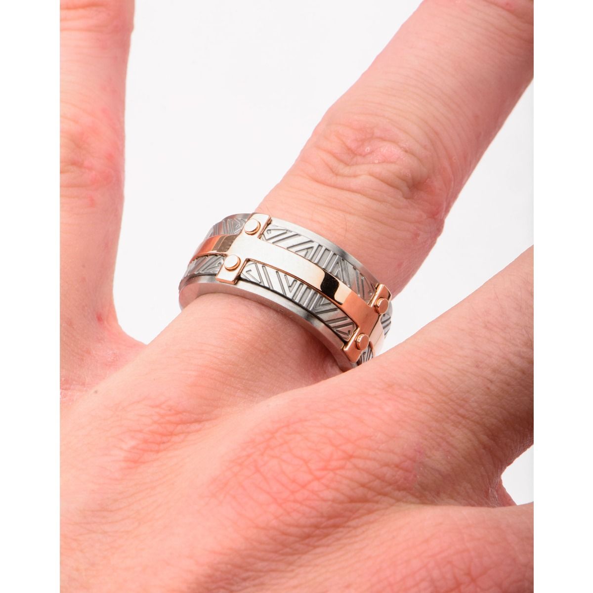 Hollis Bahringer Rose Gold Ip Bar Accent Ring (hbfr1502)