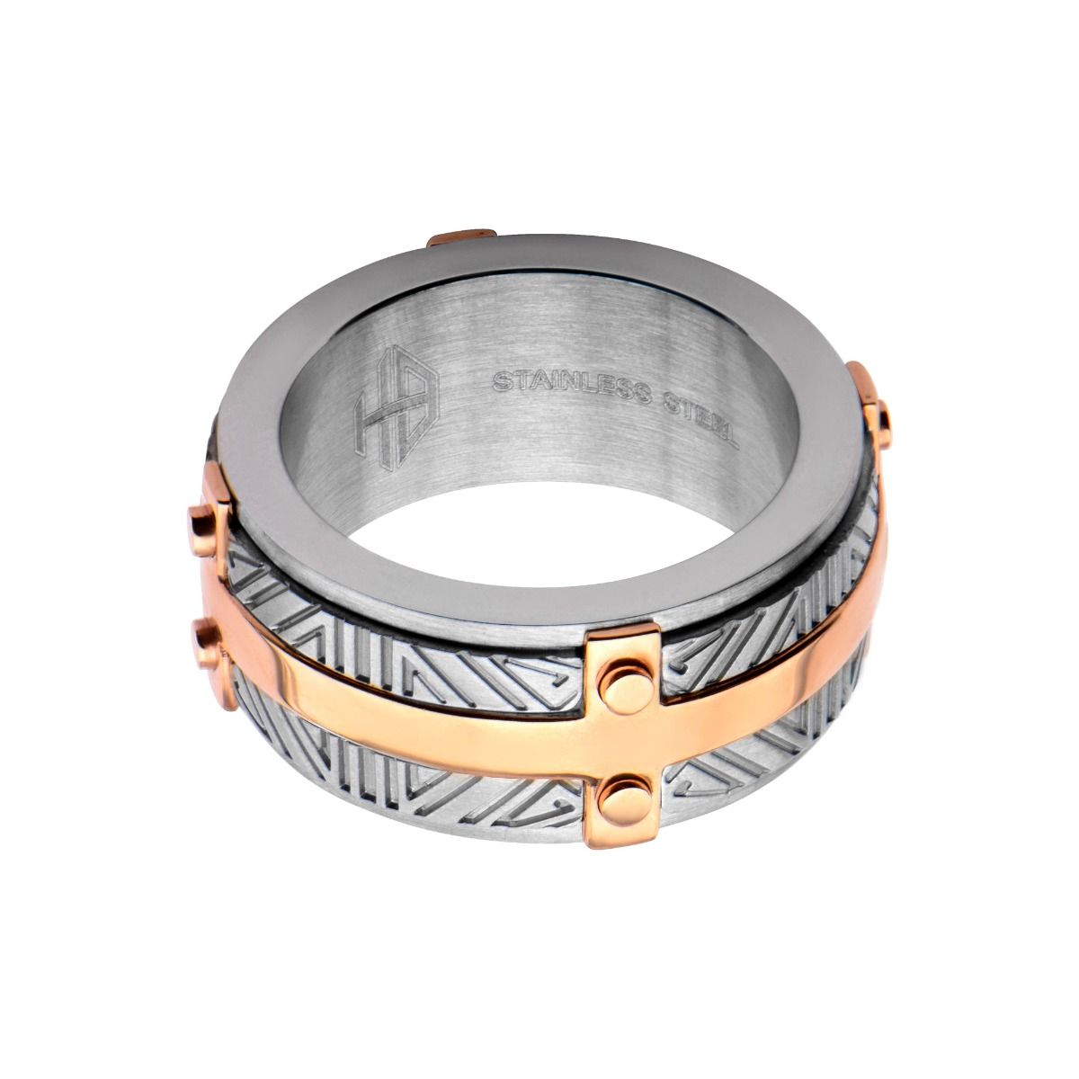 Hollis Bahringer Rose Gold Ip Bar Accent Ring (hbfr1502)