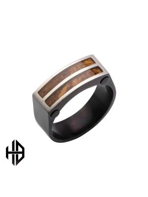 Hollis Bahringer Black Ip Withrose Wood Ring