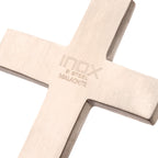 Matte Steel Malachite Stone Inlay with Lab-Created White Sapphire Terra Cross Pendant