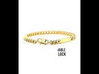 18k Gold Ip Engravable Id Block With Franco Chain Bracelet