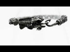 Gun Metal Plated Wheat Chain With Fishbone On Hook Clasp Bracelet