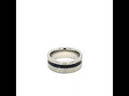 Steel Blue Dyed Wood Inlay Ring
