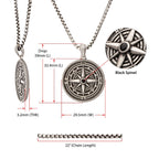 925 Sterling Silver Magellan Compass Pendant with Faceted 2.5mm Black Spinel Gemstone (slvrpnk10kspn)