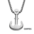 Matte Anchor Pendant With Bold Box Chain (ssp004mnk1)