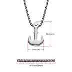 Matte Anchor Pendant With Bold Box Chain (ssp004mnk1)