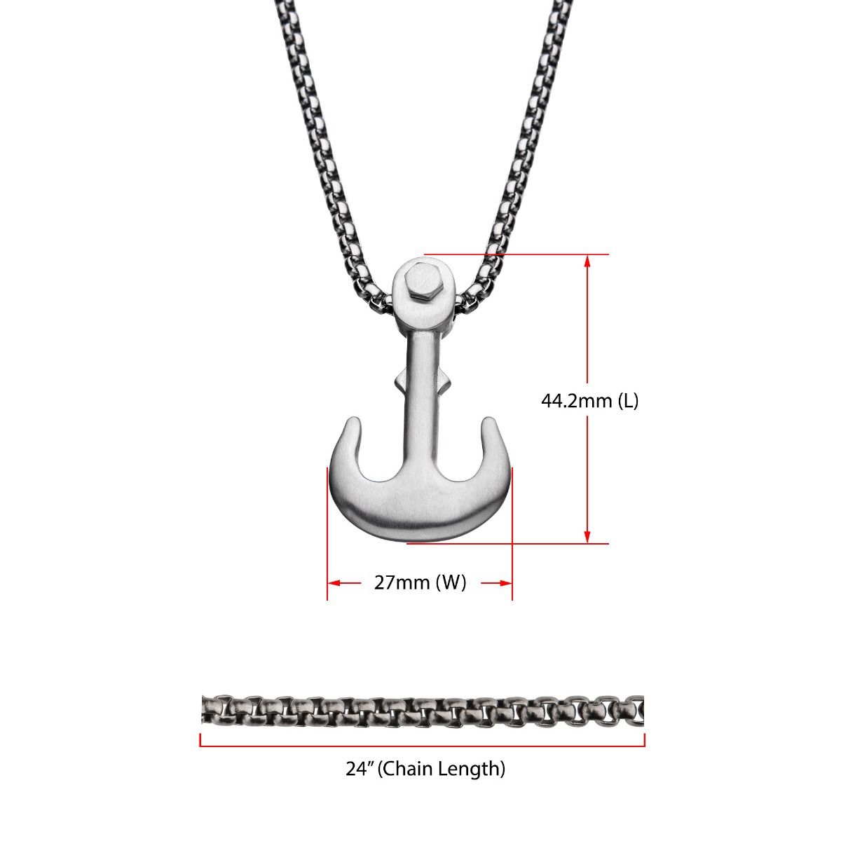 Matte Anchor Pendant With Bold Box Chain (ssp004mnk1)